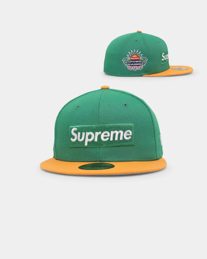 Supreme X New Era Spring Training 2-Tone Box Logo Fitted Green 1