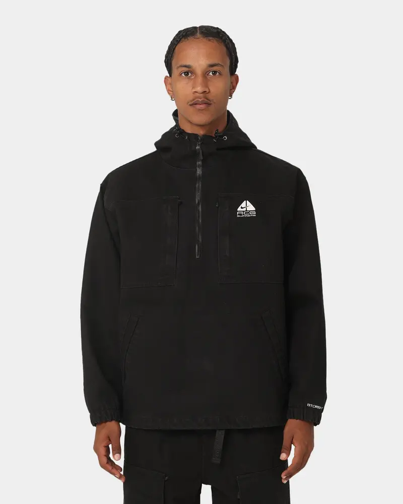 Supreme X Nike Acg Denim Pullover Jacket Black 1
