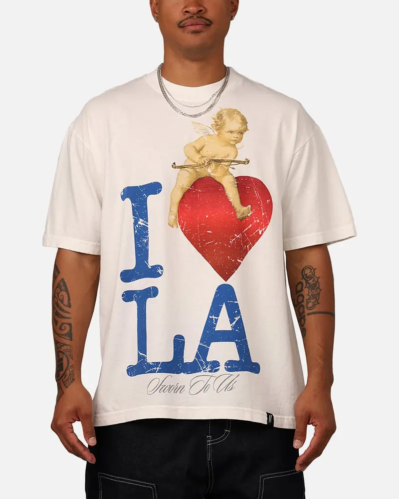 Sworn To Us I Love La T-Shirt Eggshell 1