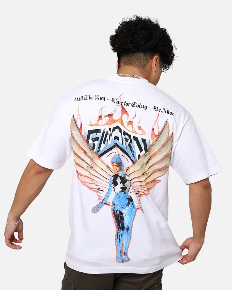 Sworn To Us Pyro Angel T-Shirt White 1