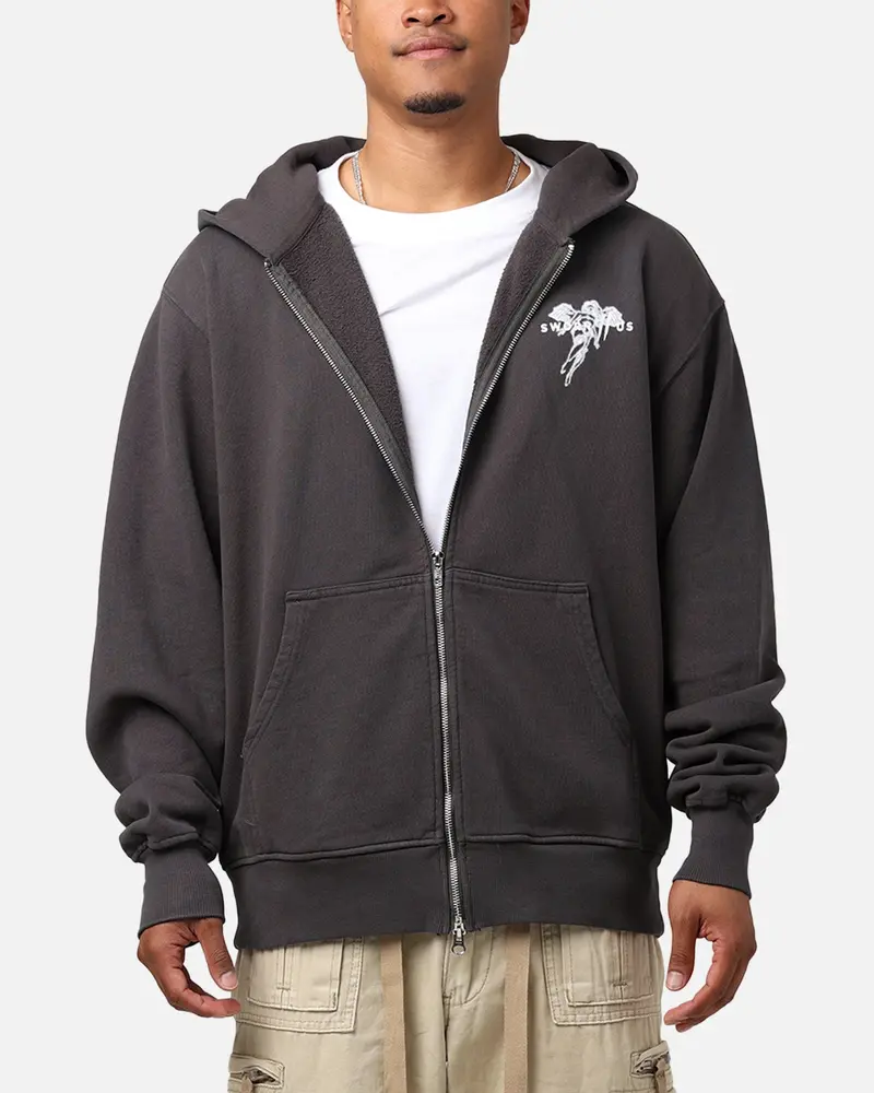 Sworn To Us Standard Issue Spirit Full Zip Jacket Washed Black 1