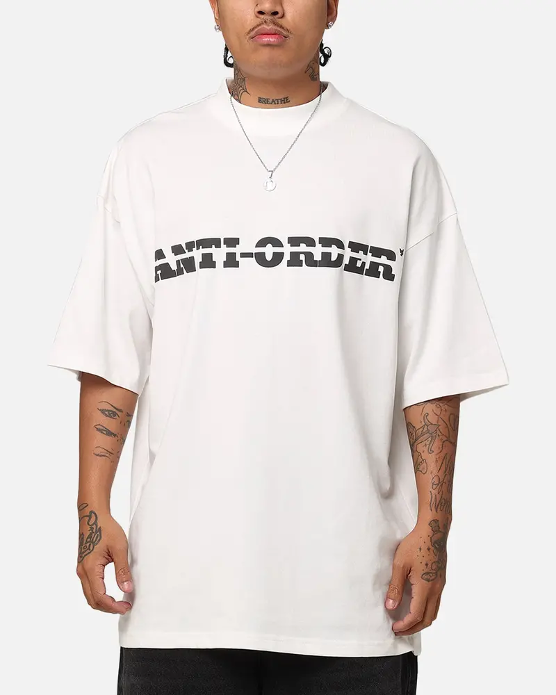 The Anti Order A-Track Mock Neck T-Shirt Off White/Black 1