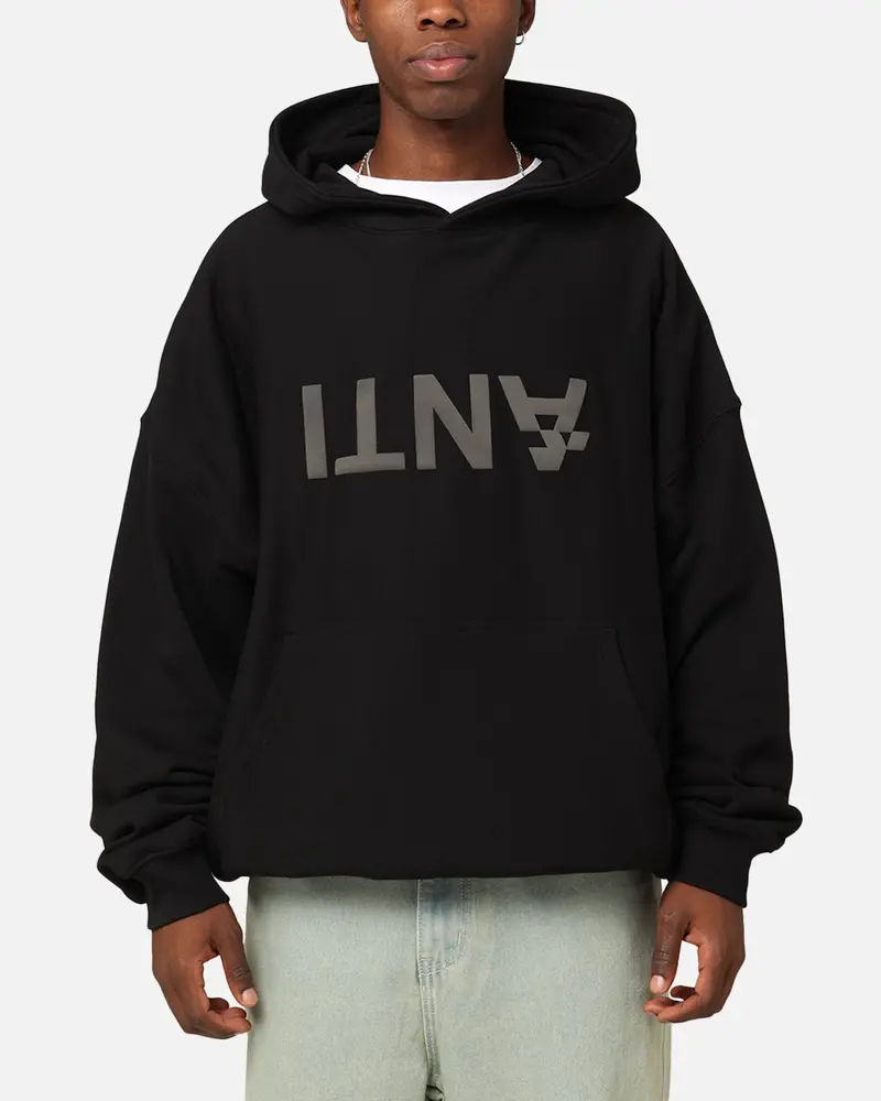 The Anti Order Anti Logo Boxy Hoodie Black 1