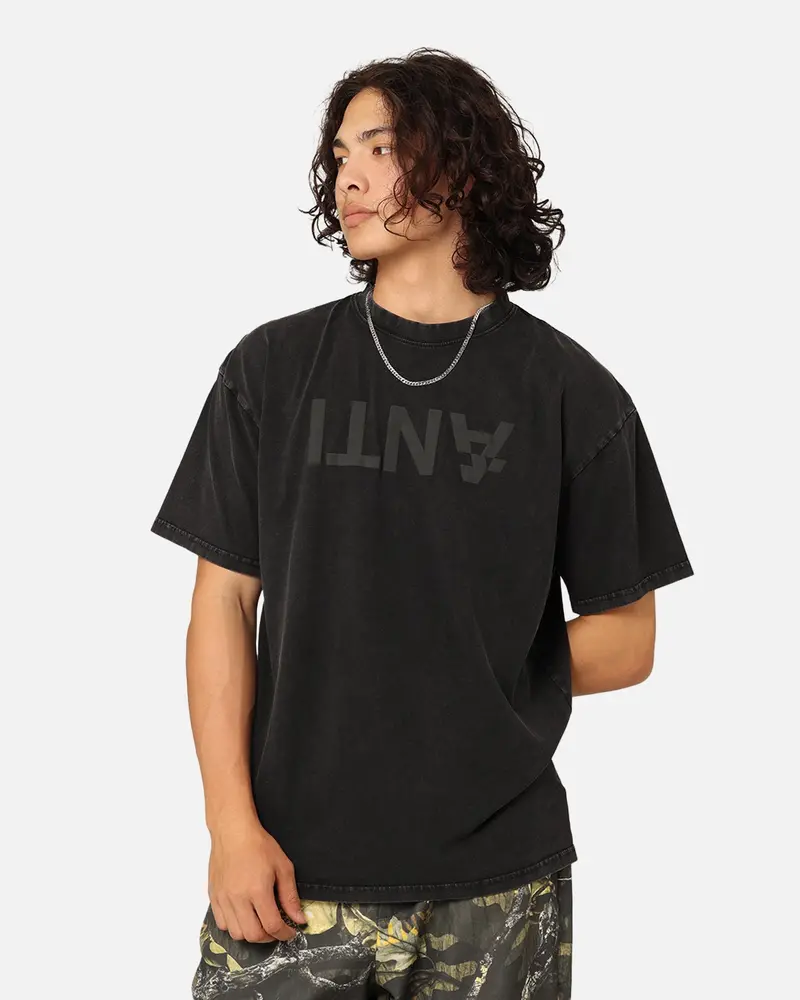The Anti Order Anti Logo T-Shirt Black Acidwash 1