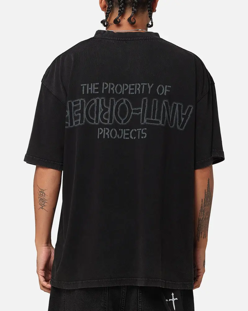The Anti Order Anti-Order Projects T-Shirt Black Acidwash 1