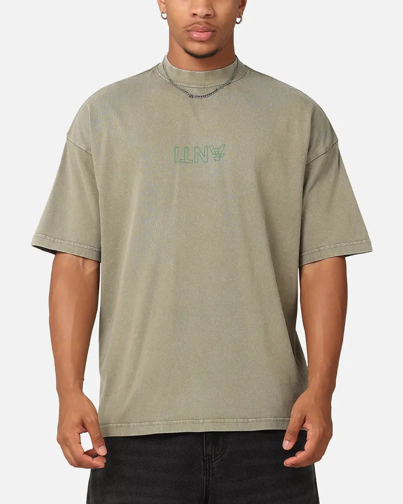 The Anti Order Anti Xy Mock Neck T-Shirt Vintage Khaki 1