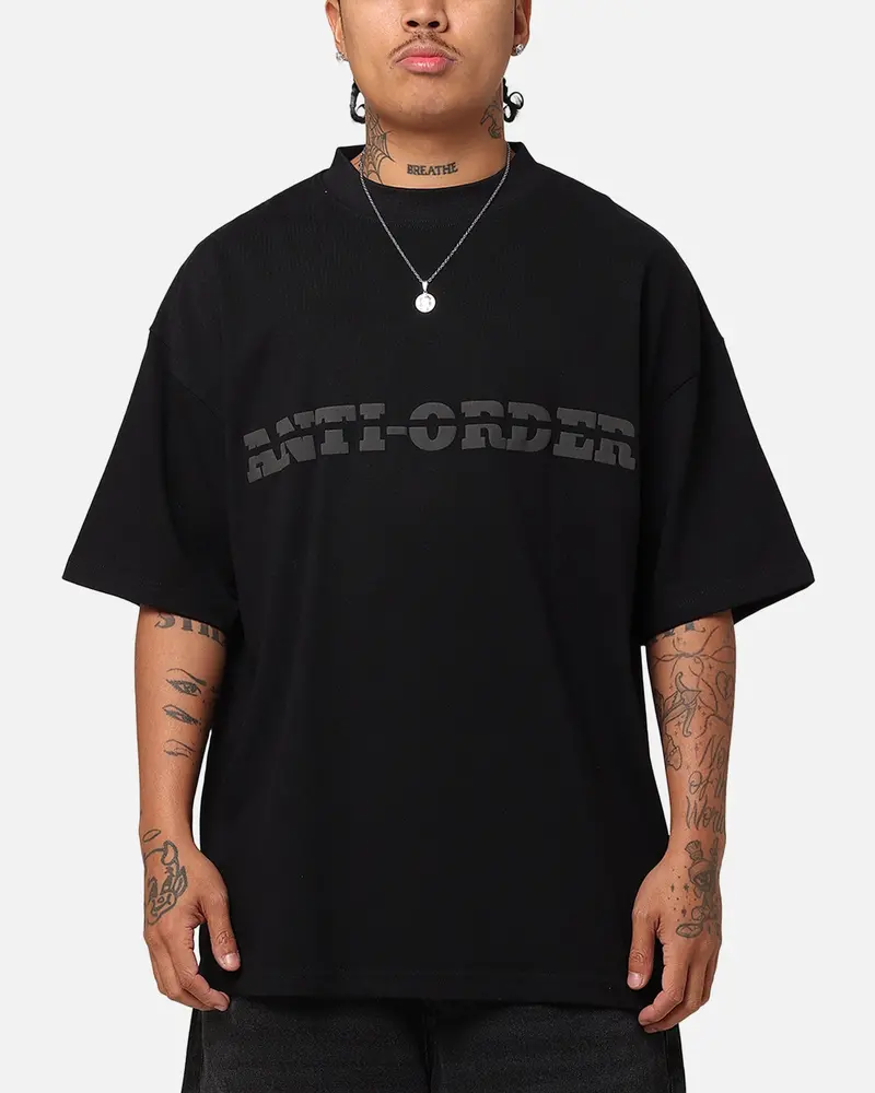 The Anti Order Brail Mock Neck T-Shirt Off  Black/Black 1
