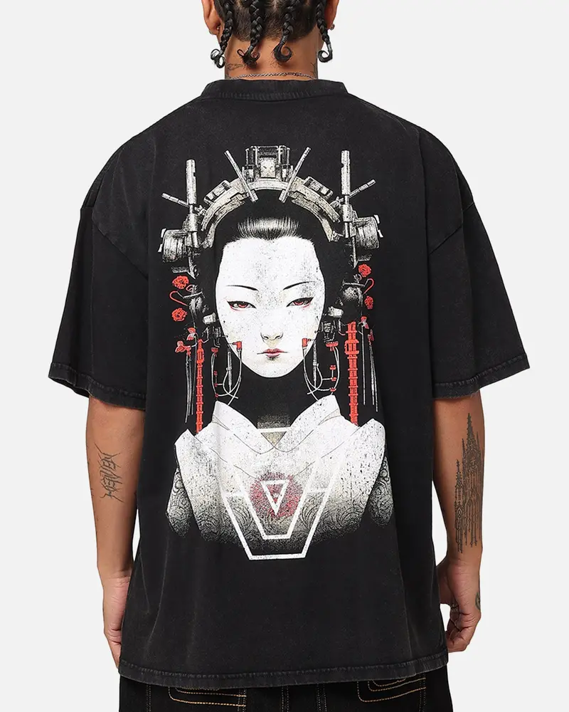 The Anti Order Geisha T-Shirt Black Acidwash 1