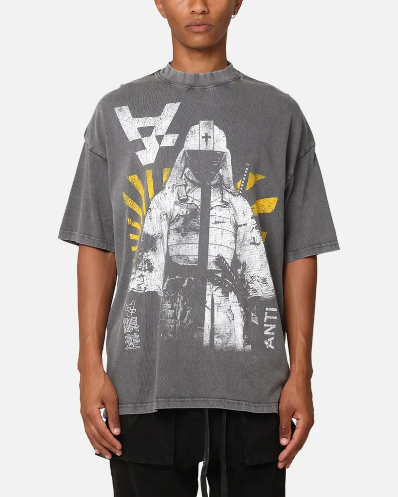 The Anti Order Legion Mock Neck T-Shirt Washed Charcoal 1