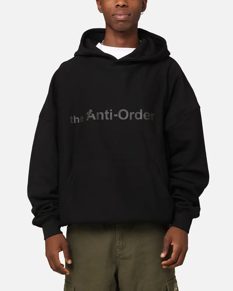 The Anti Order Logo Boxy Hoodie Black 1