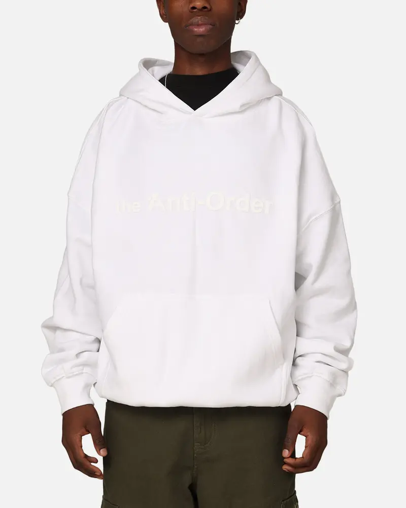 The Anti Order Logo Boxy Hoodie White 1
