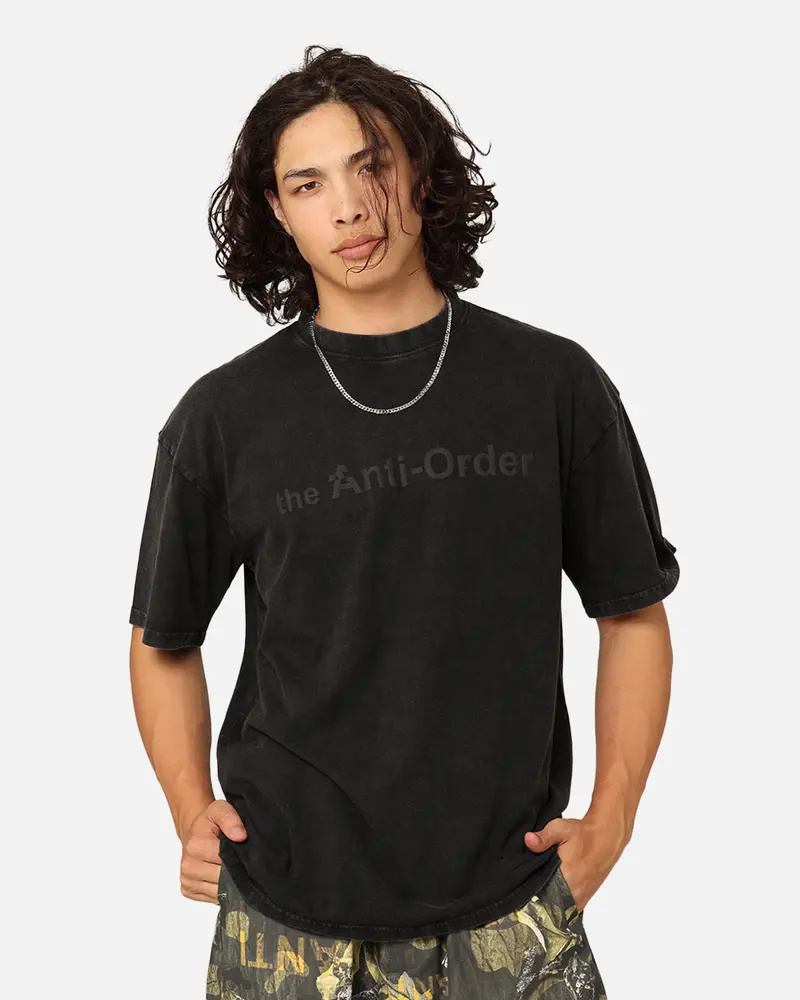 The Anti Order Logo T-Shirt Black Acidwash 1