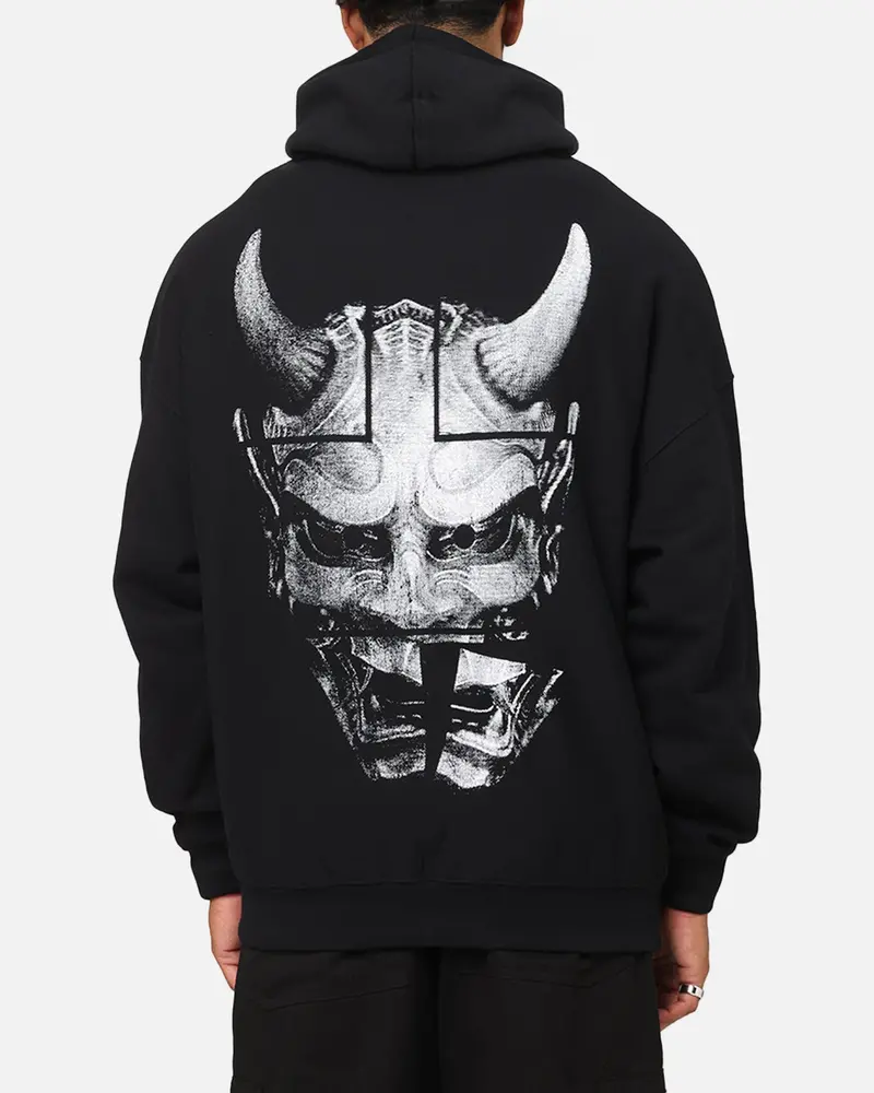 The Anti Order Oni Mask Boxy Hoodie Black 1