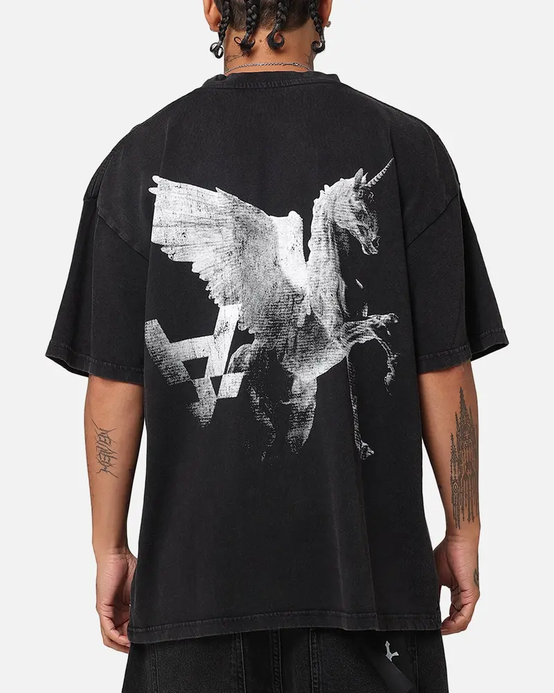 The Anti Order Pegasus Lost T-Shirt Black Acidwash 1
