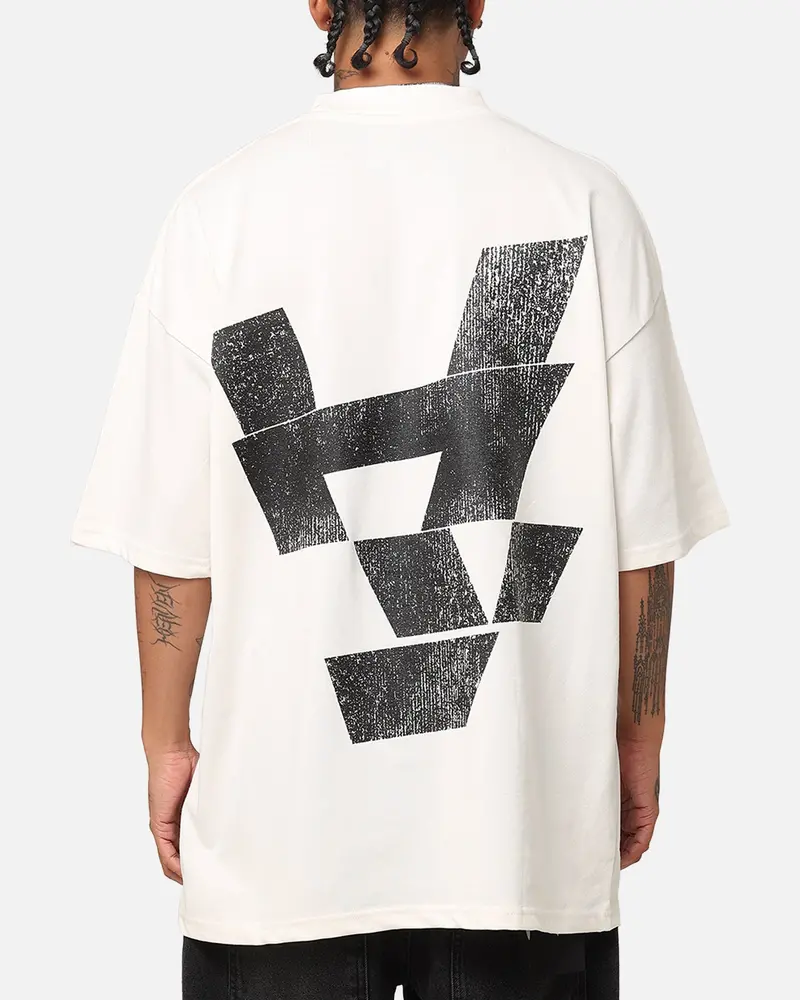 The Anti Order Smash Repair Mock Neck T-Shirt Off White/Black 1