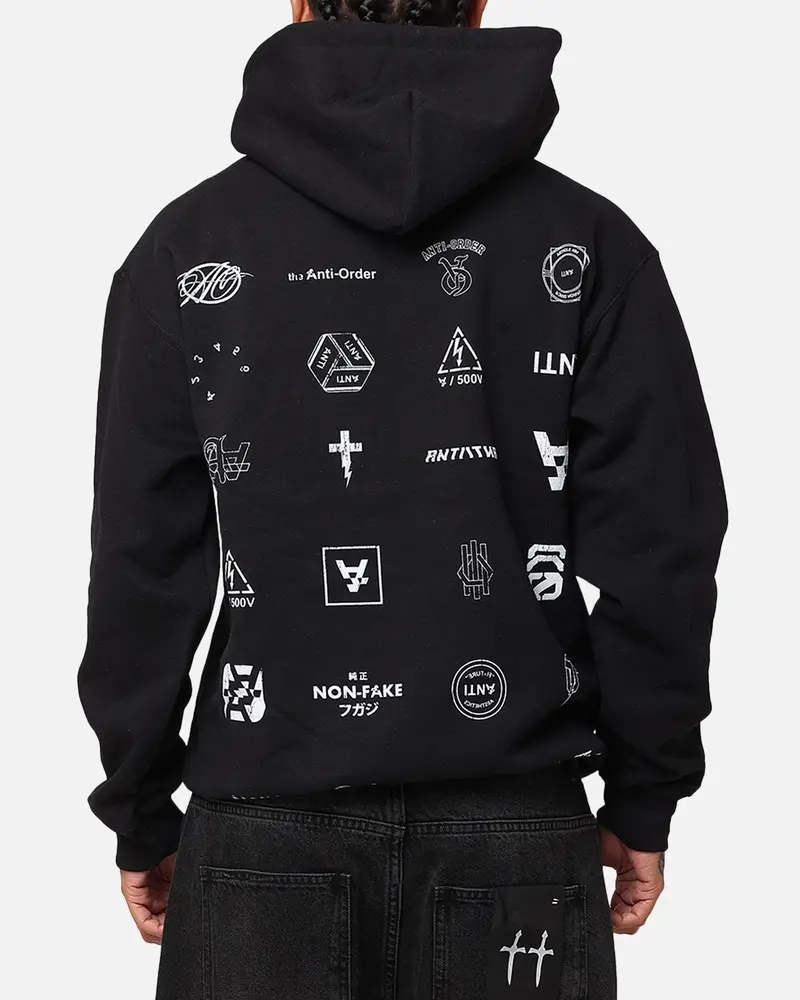 The Anti Order Stacked Hoodie Black/White 1