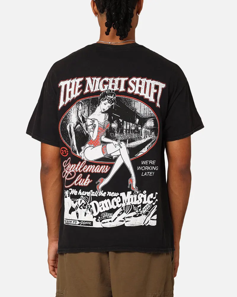 The Night Shift The Gentleman's Club T-Shirt Black Wash 1