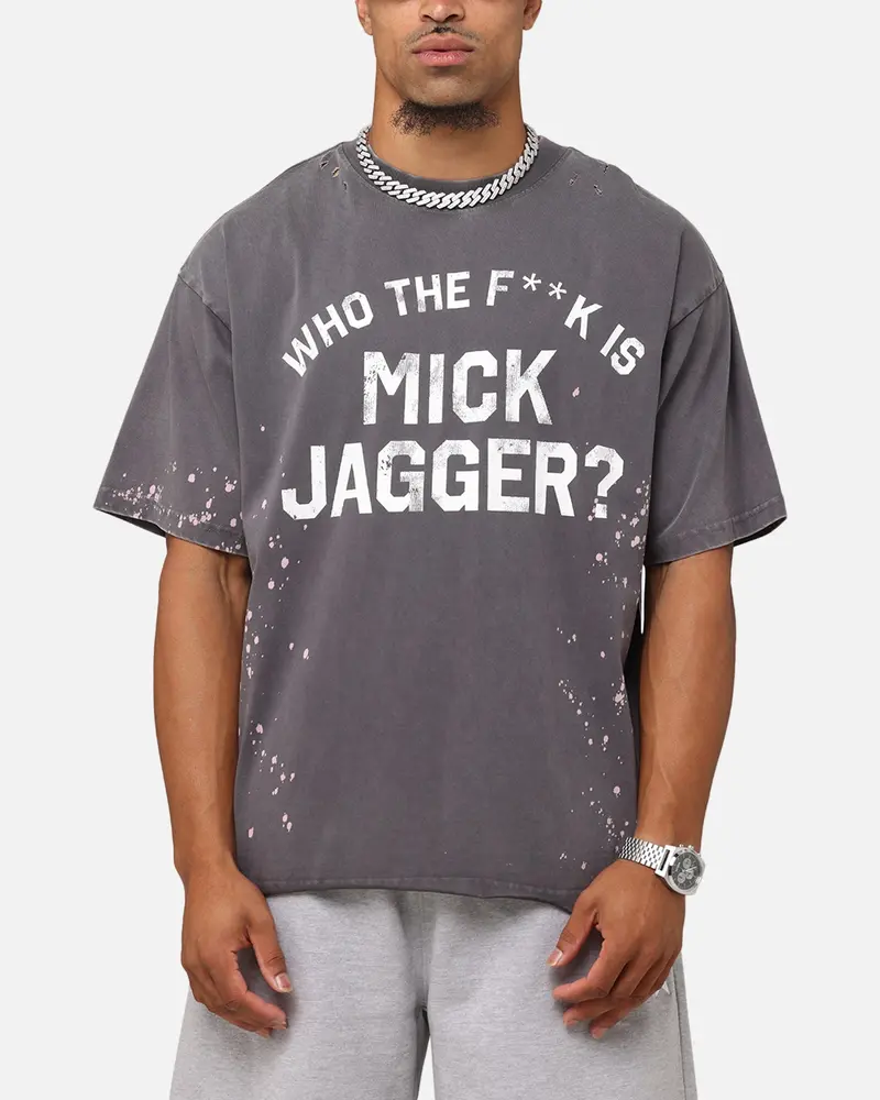 The Rolling Stones Who The F Is Mick T-Shirt Washed Black 1
