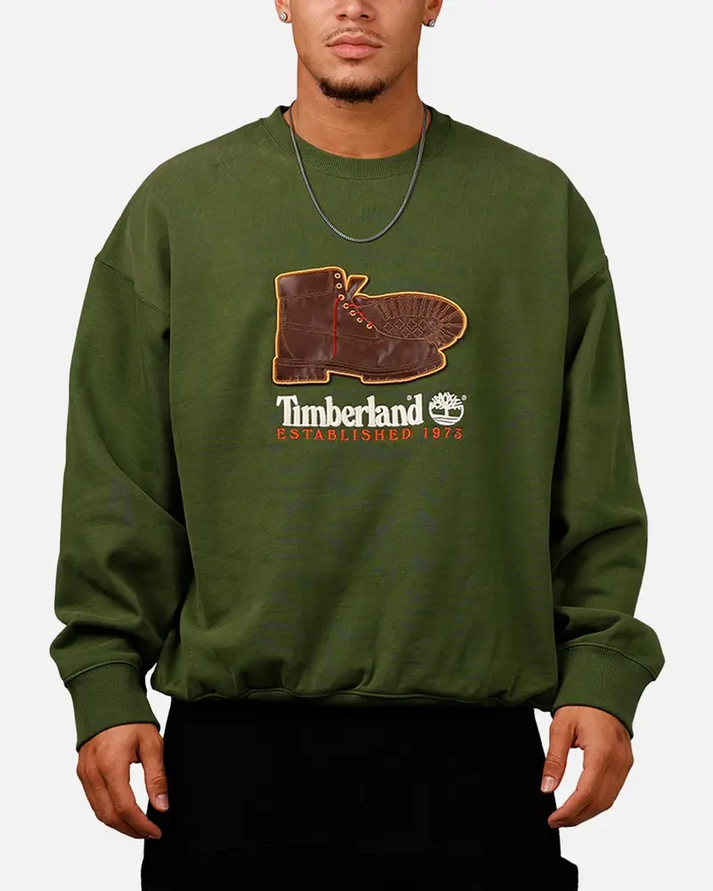 Timberland Badge Crewneck Forest Green 1