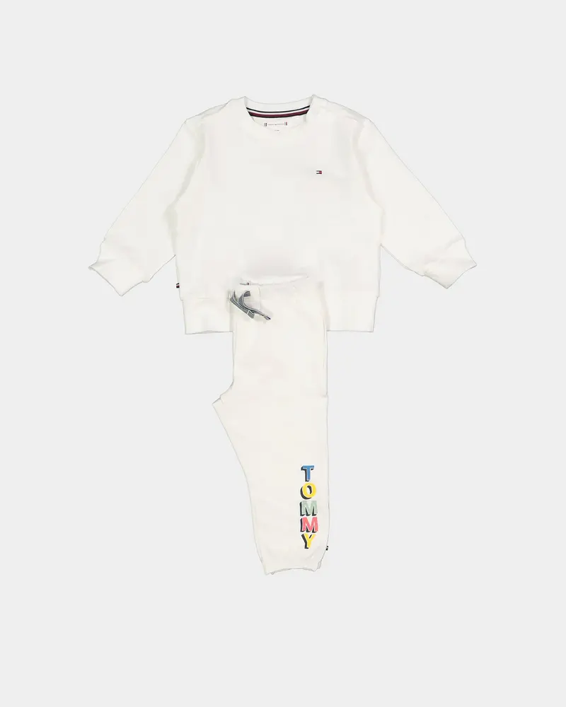 Tommy Hilfiger Kids' Baby Fun Logo Crewneck Set White 1