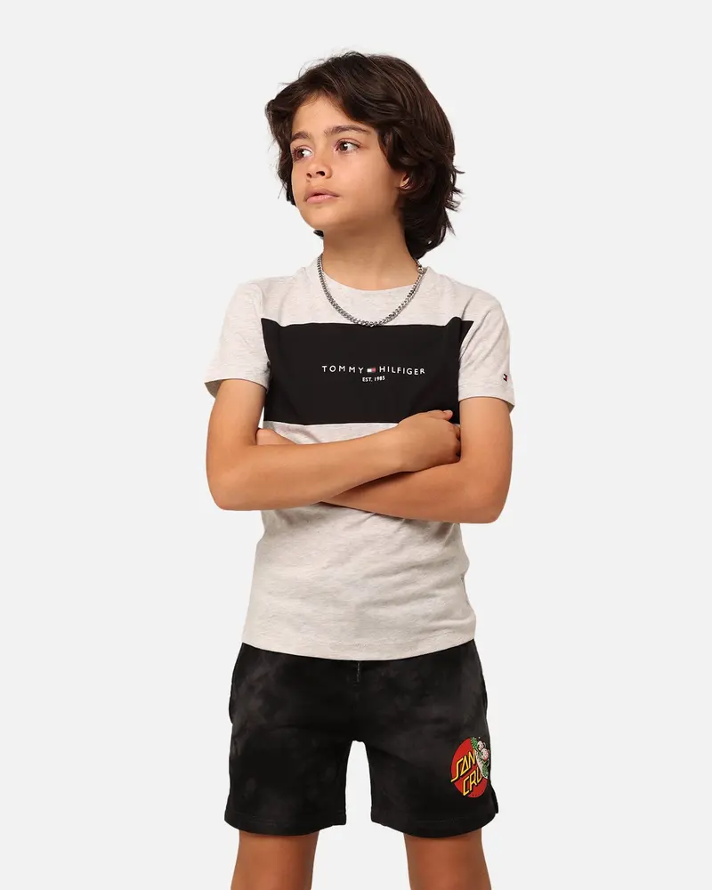 Tommy Hilfiger Kids' Colour Block T-Shirt New Light Grey 1