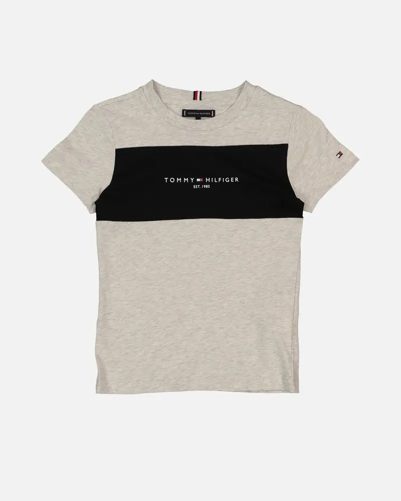 Tommy Hilfiger Kids' Colour Block T-Shirt New Light Grey 1