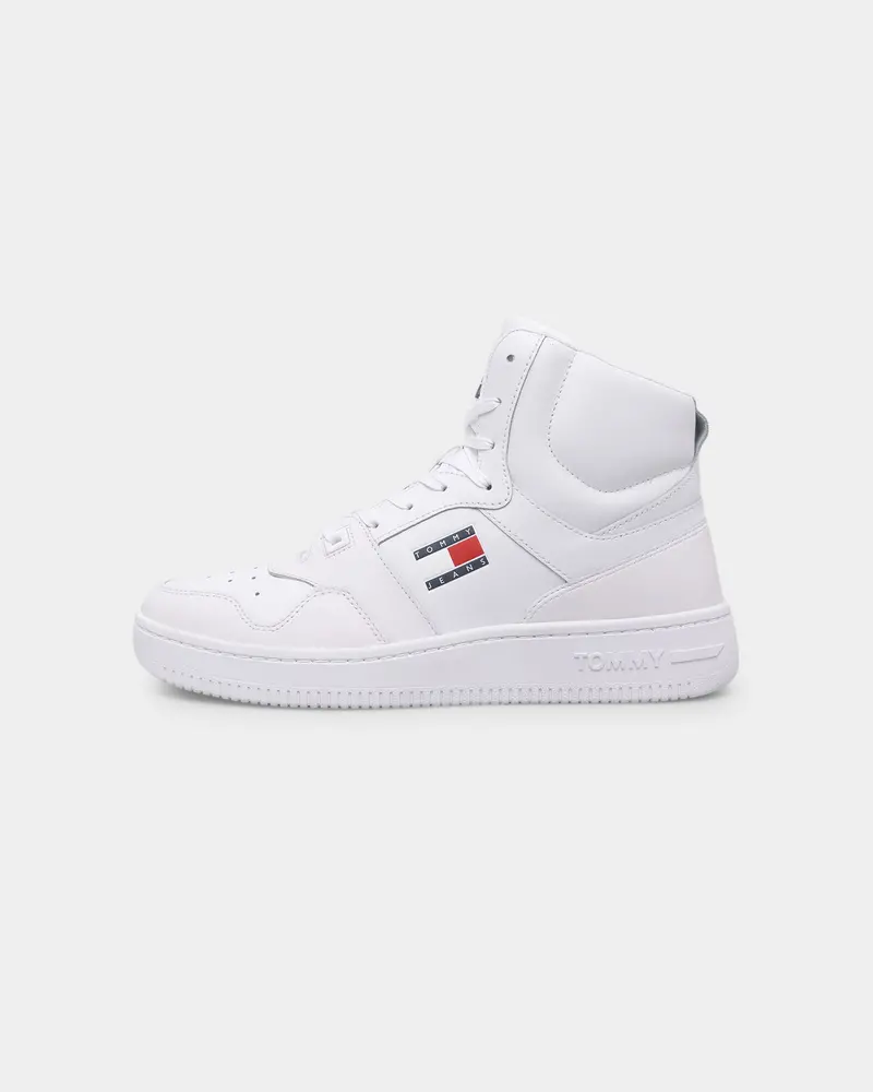Tommy Jeans Mid Cut Basketball Trainers White 1