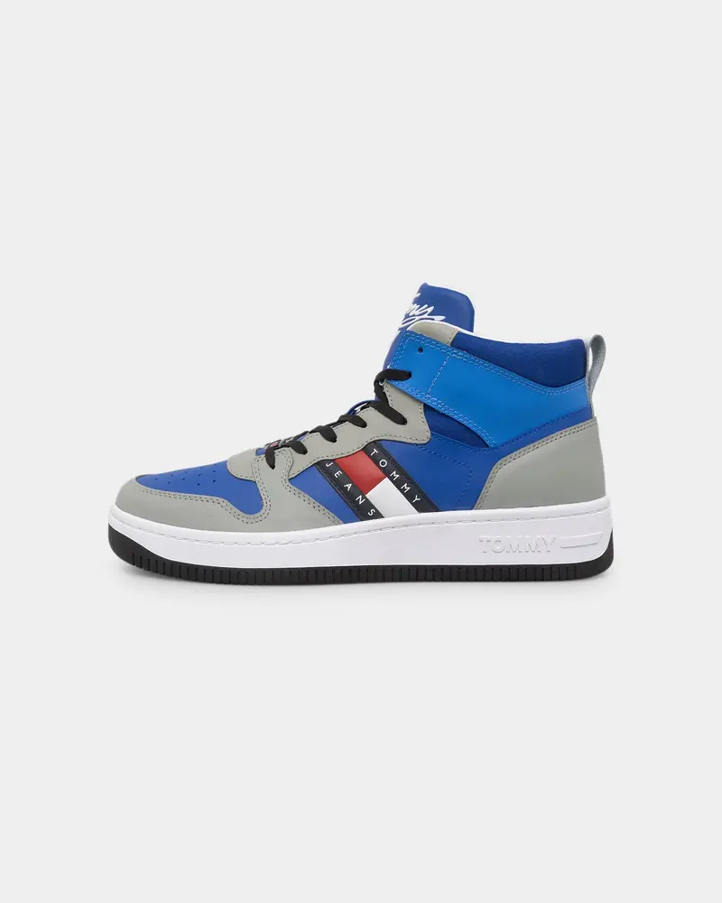 Tommy Jeans Mid Pop Basketball Trainers Cobalt 1
