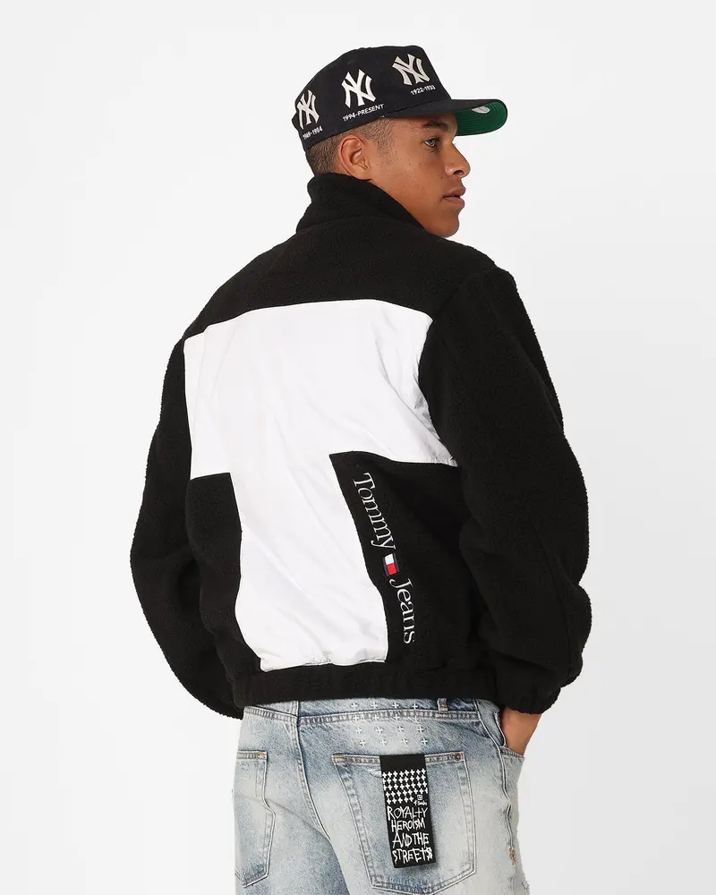 Tommy Jeans Relaxed Fabric Mix Fleece Jacket Black/Multi 1
