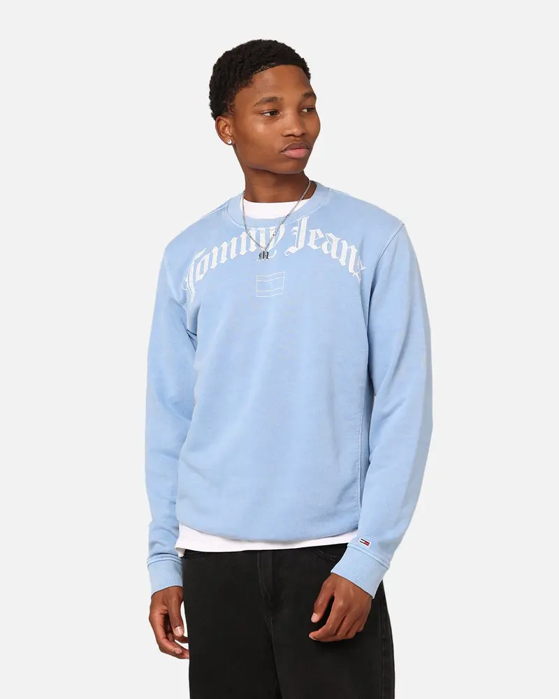 Tommy Jeans Relaxed Grunge Arch Crewneck Chambray Blue 1