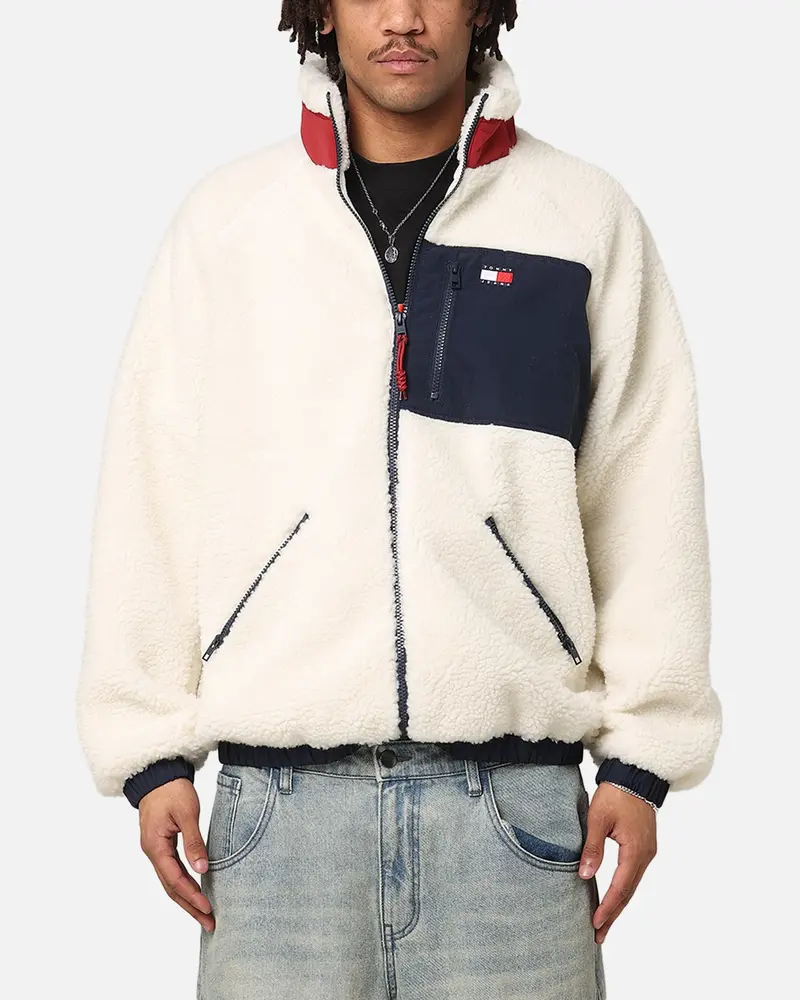 Tommy Jeans Tjm Outdoor Teddy Jacket Ancient White/Multi 1