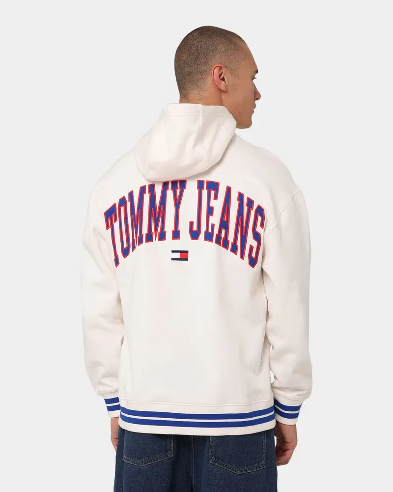 Tommy Jeans Tjm Relaxed Collegiate Hoodie Ancient White 1