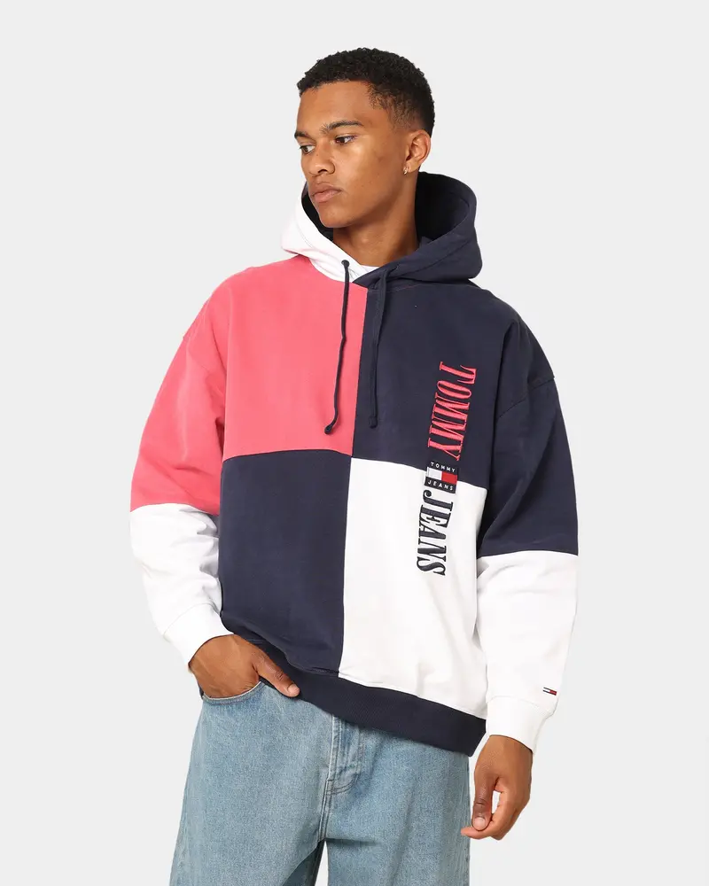 Tommy Jeans Tjm Skater Archive Block Hoodie Twilight Navy 1