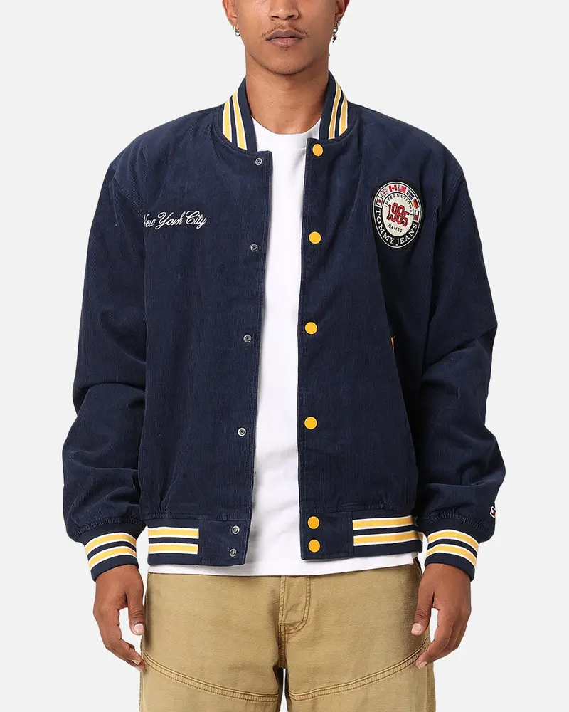 Tommy Jeans Tju Archive Corduroy Games Varisty Jacket Twilight Indigo 1