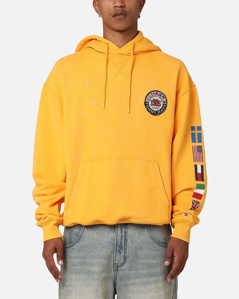 Tommy Jeans Tju Archive Games Hoodie College Gold 1