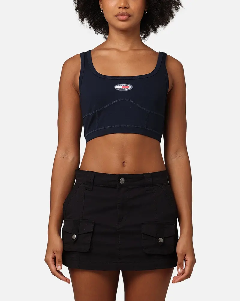Tommy Jeans Women's Archive Bralette Crop Top Dark Night Navy 1