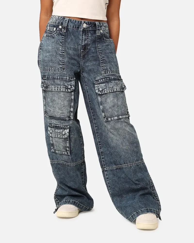 True Religion Women's Jessie Baggy Cargo Big T Jeans Sensation 1