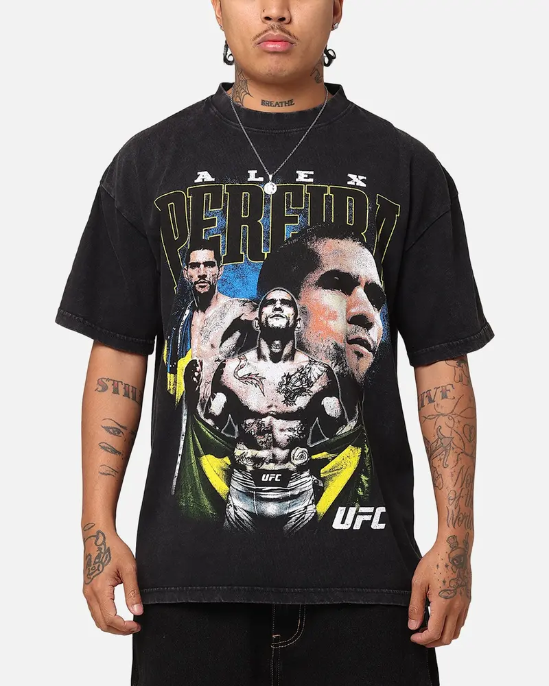 Ufc By Culture Kings Alex Pereira Vintage T-Shirt Black Acidwash 1