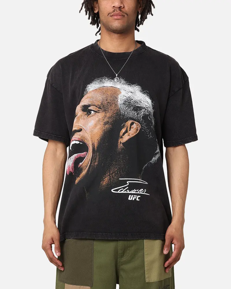 Ufc By Culture Kings Charles Oliveira Signature Vintage T-Shirt Black Acidwash 1