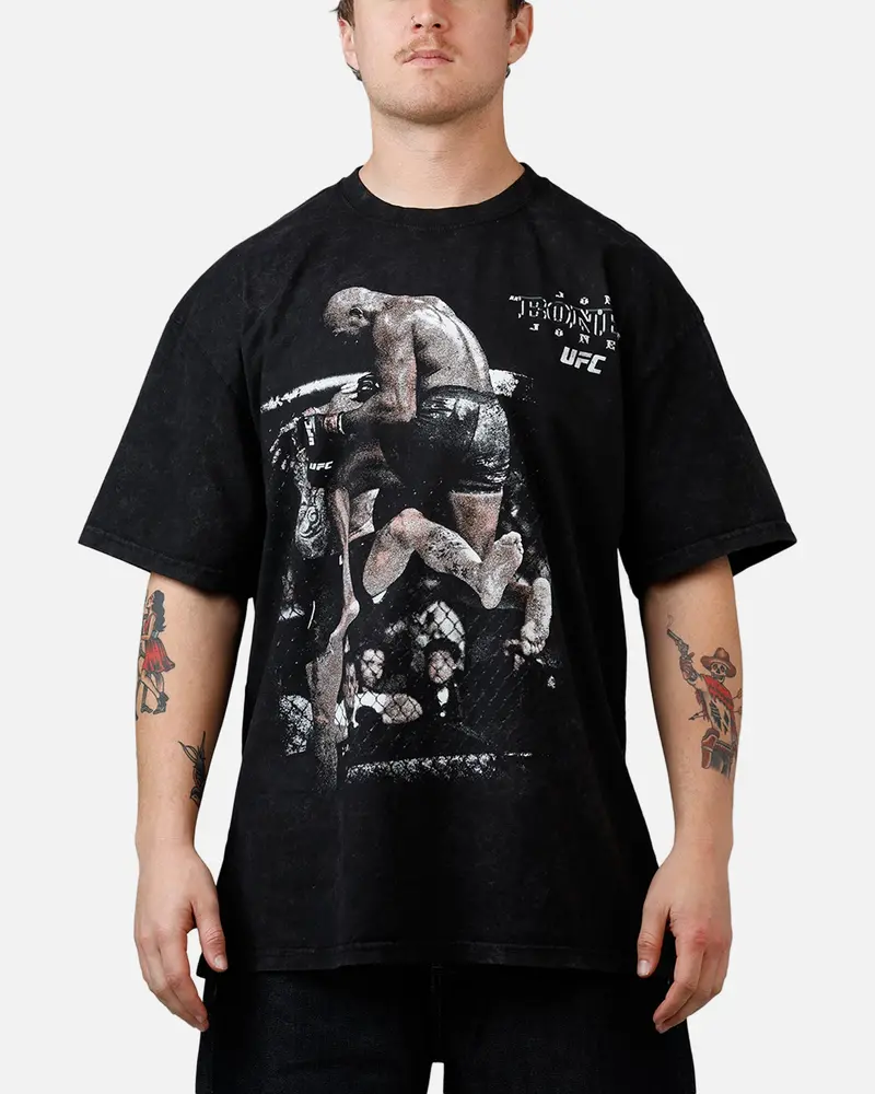 Ufc By Culture Kings Jon Jones Action T-Shirt Black Acidwash 1