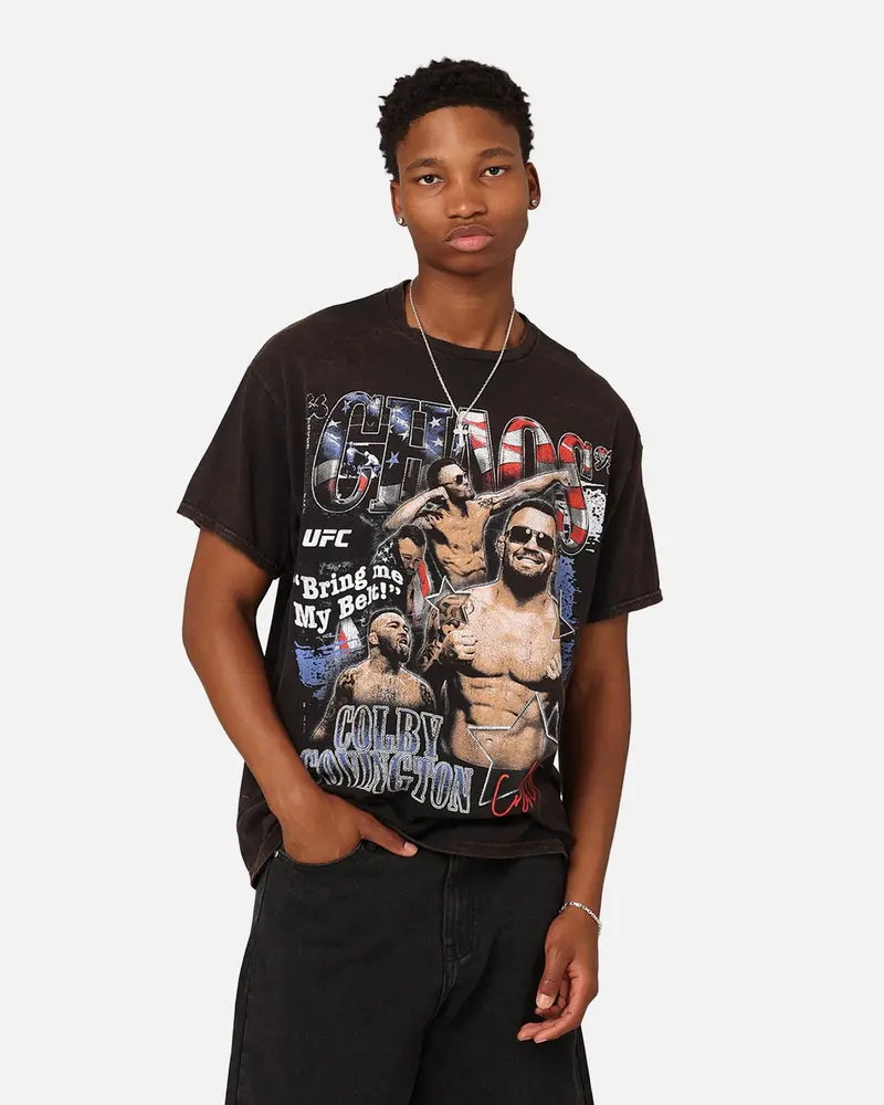 Ufc By Goat Crew Colby Covington Belt Vintage T-Shirt Black Wash 1
