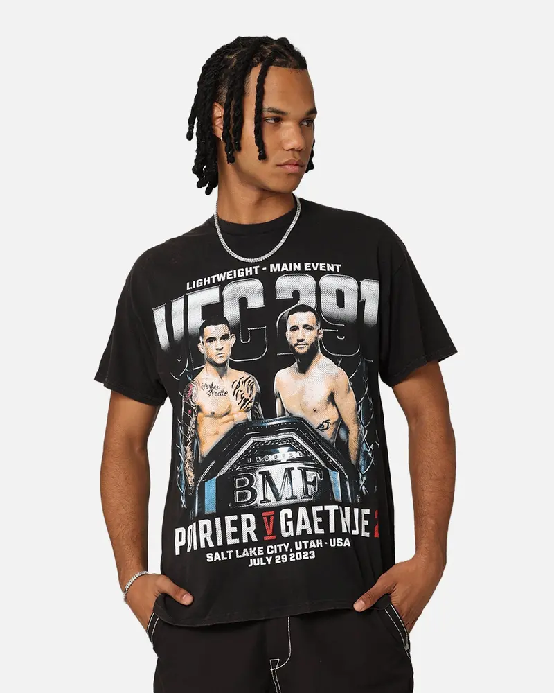 Ufc By Goat Crew Dustin Poirier Vs. Justin Gaethje Bmf Fight Vintage T-Shirt Black Wash 1