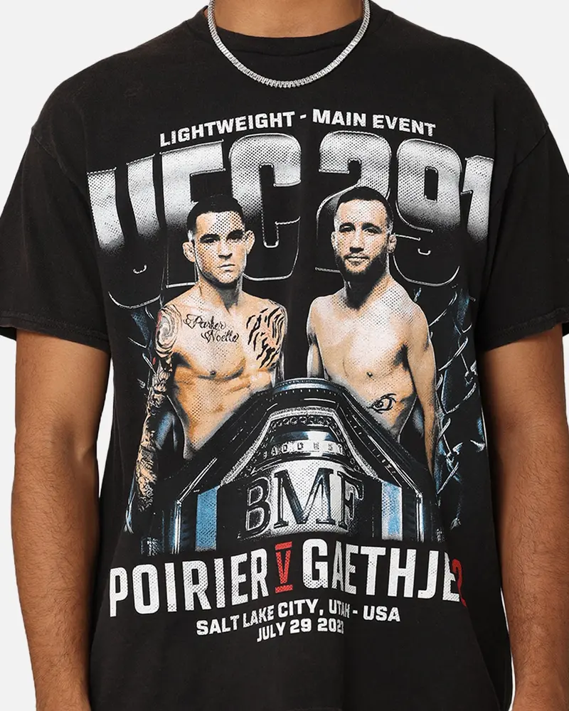 Ufc By Goat Crew Dustin Poirier Vs. Justin Gaethje Bmf Fight Vintage T-Shirt Black Wash 4