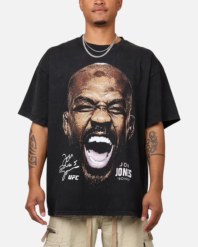 Ufc By Goat Crew Jon Jones Big Face Vintage T-Shirt Black Wash 1