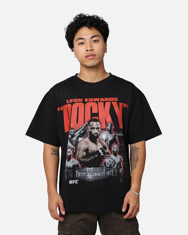 Ufc By Goat Crew Leon "Rocky" Edwards Vintage T-Shirt Black Wash 1