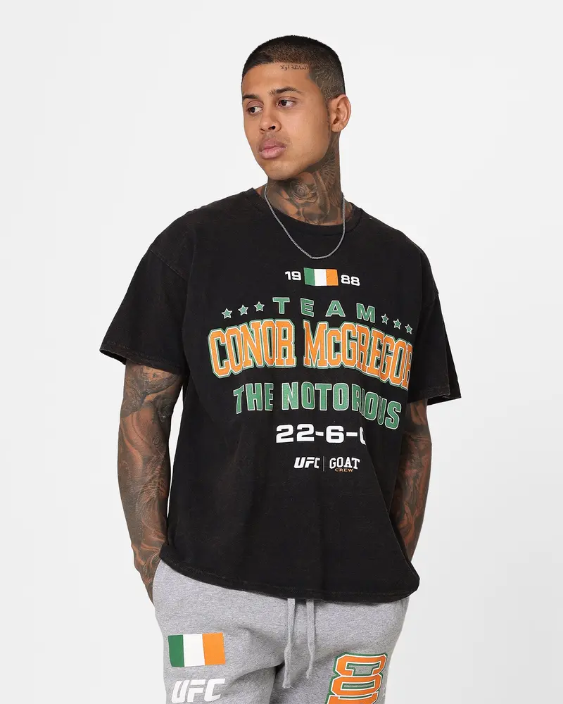 Ufc By Goat Crew Team Mcgregor Vintage T-Shirt Black Wash 1