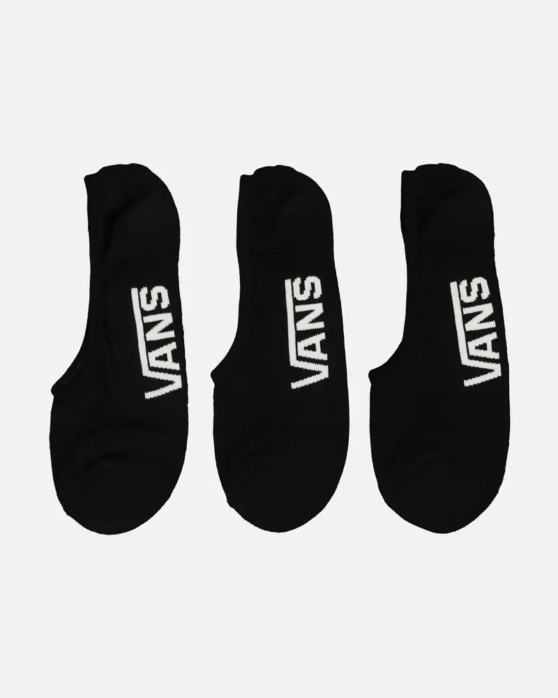 Vans Classic Super No Show Socks 9.5-13 3 Pack Black 1