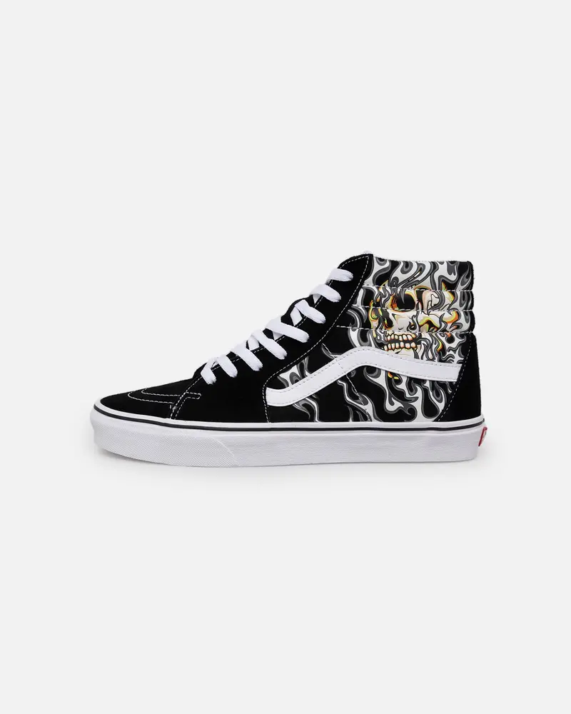 Vans Sk8-Hi Flame Skull Black/True White 1