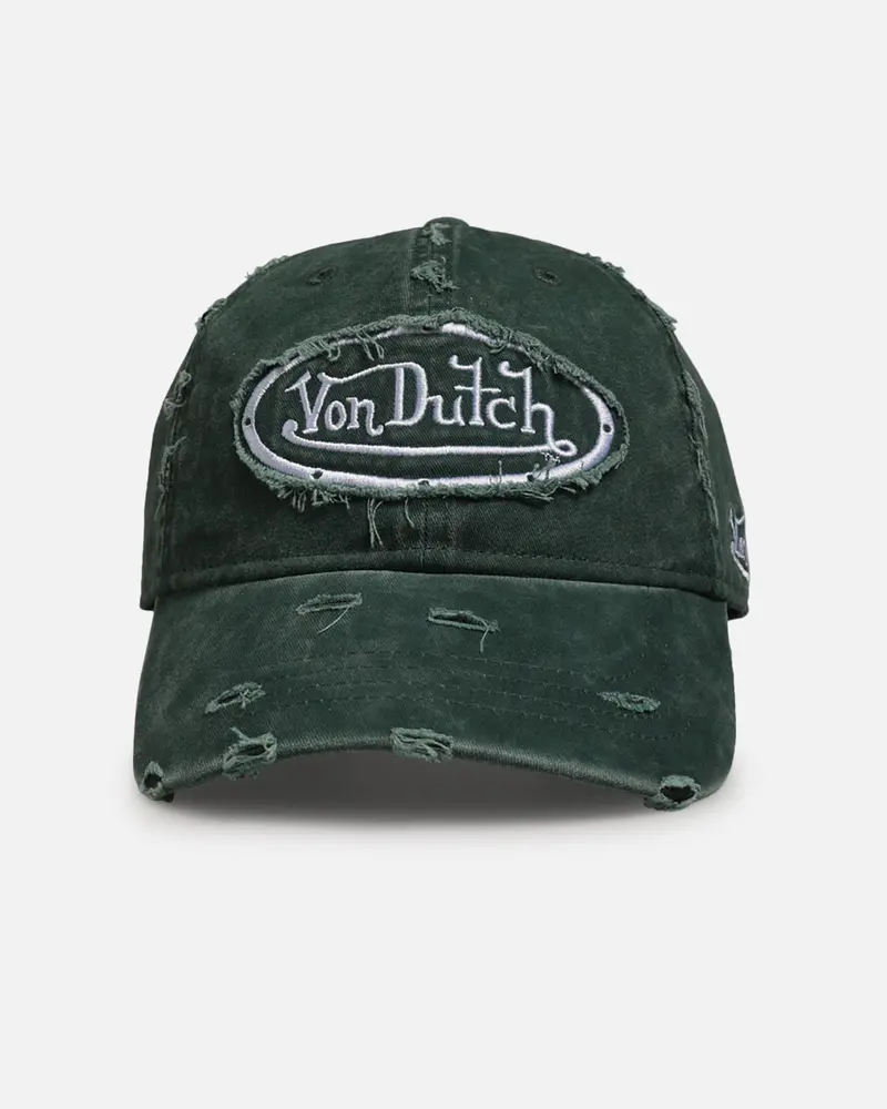 Von Dutch Distressed Dad Strapback Hat Washed Green 1