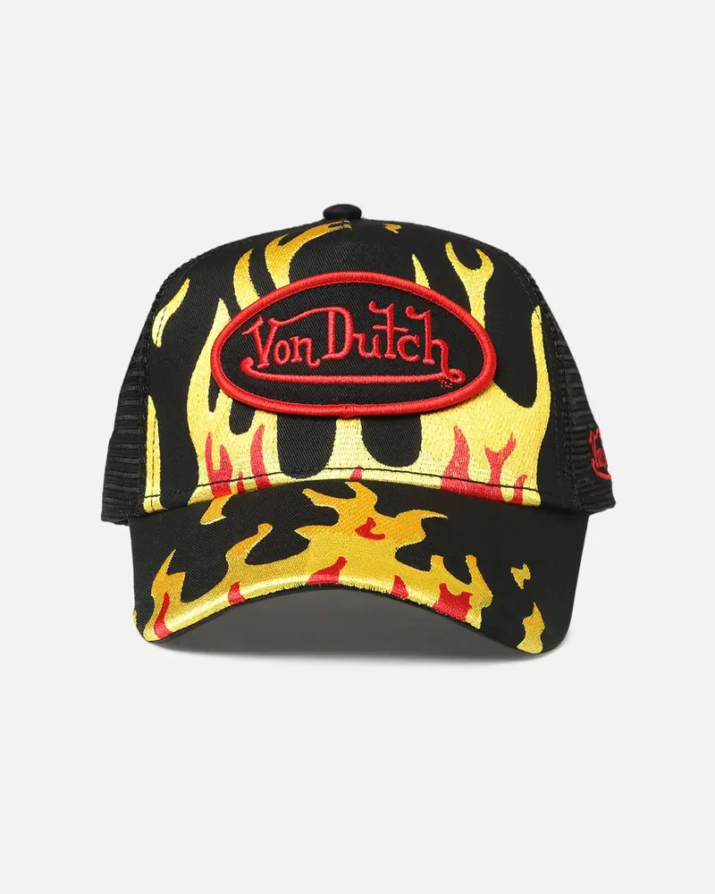 Von Dutch Fire Patch Trucker Snapback Black/Yellow 1